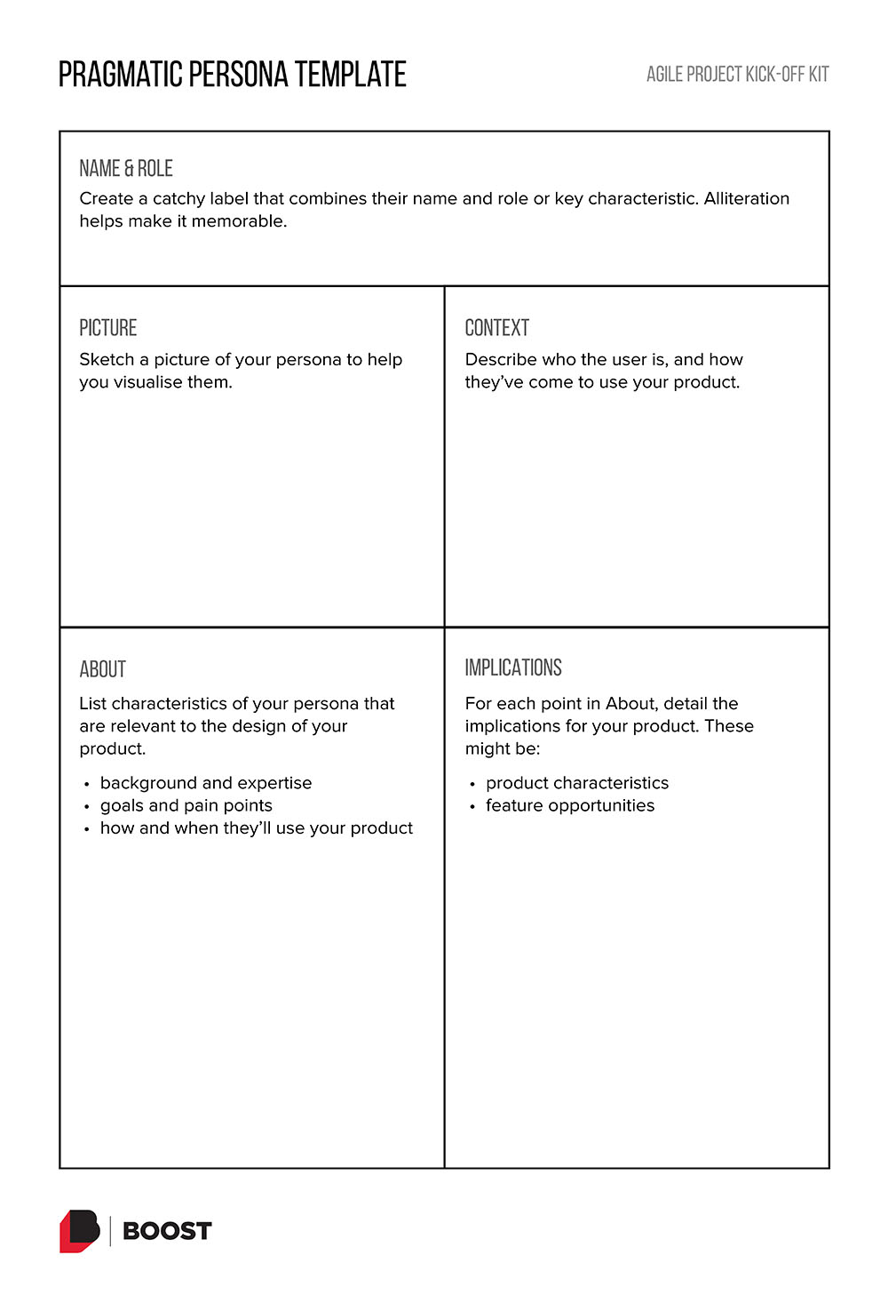 Pragmatic Personas template